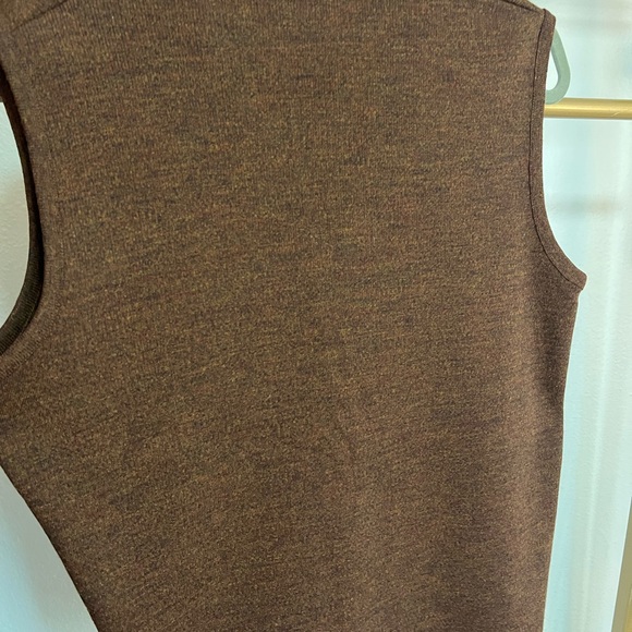 Vintage Brown 100% Wool Sweater Vest by Loomknit - Picture 7 of 10
